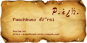 Paschkusz Örsi névjegykártya